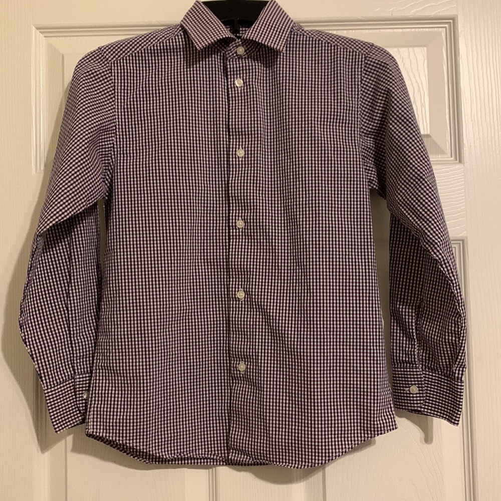 Kids Stretch Red White and BlueChaps Long Sleeve Dress Shirt Button Down - Picture 4 of 5